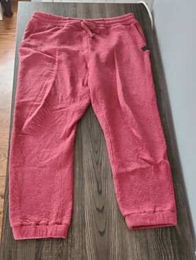 Lahgo Men's Casual Red Drawstring Pima Cotton Jogger Sweatpants